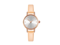 Reloj De Pulsera De Cuarzo Para Parejas Con Correa De Pu, Estilo Sencillo Y Elegante, Blanco/beige.