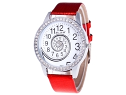 Reloj De Moda Para Mujer Zhoulianfa Con Esfera Redonda Y Diamantes De Imitación, Correa De Piel Sintética.