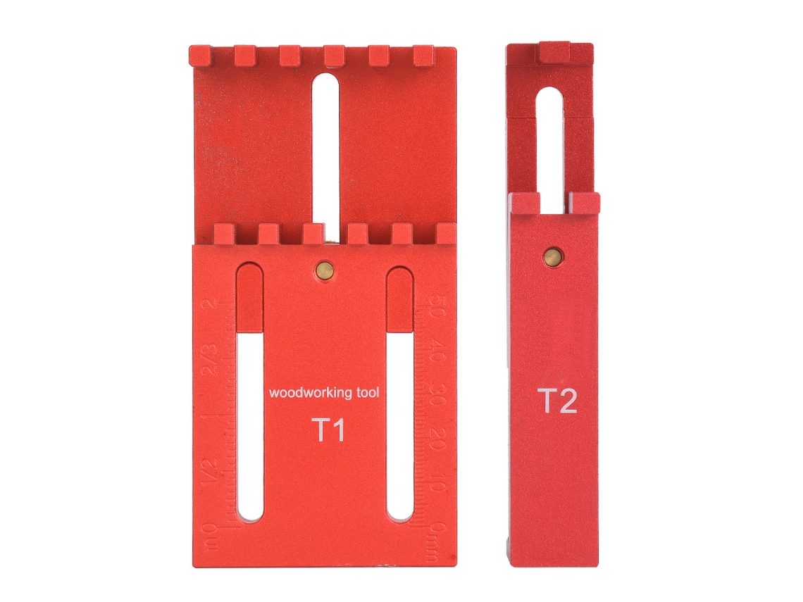 Régua De Medição De Profundidade 2pcs Alumínio Latão Ferramenta De Medição Carpintaria T1+t2