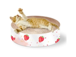 Rascador De Cartón Corrugado Para Gatos Forma Ovalada Reutilizable Para Sala De Estar Con Función De Descanso Y Juego