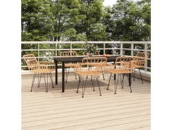Juego de comedor de jardín de 7 piezas en mimbre DKD Home Decor