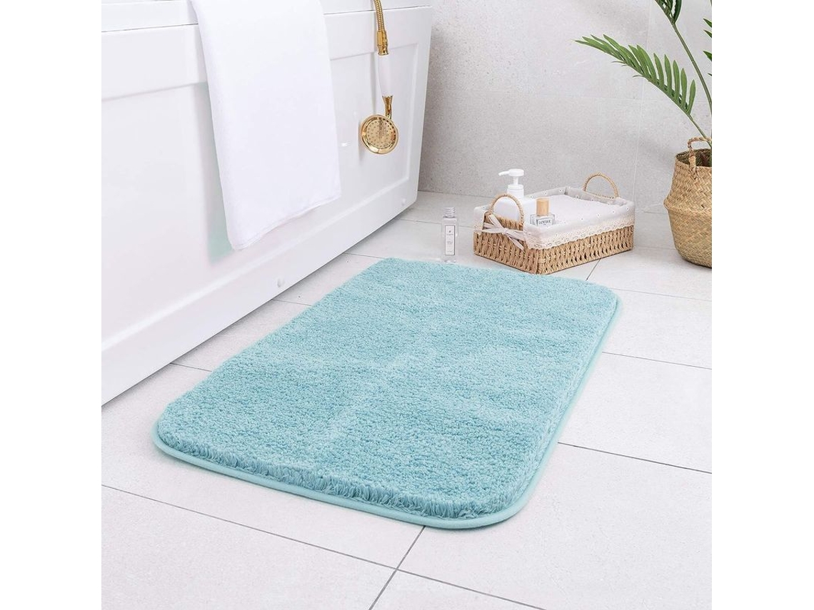2026-alfombra De Baño Antideslizante, Ultraabsorbente, Microfibra Suave, 40x60 Cm, Azul