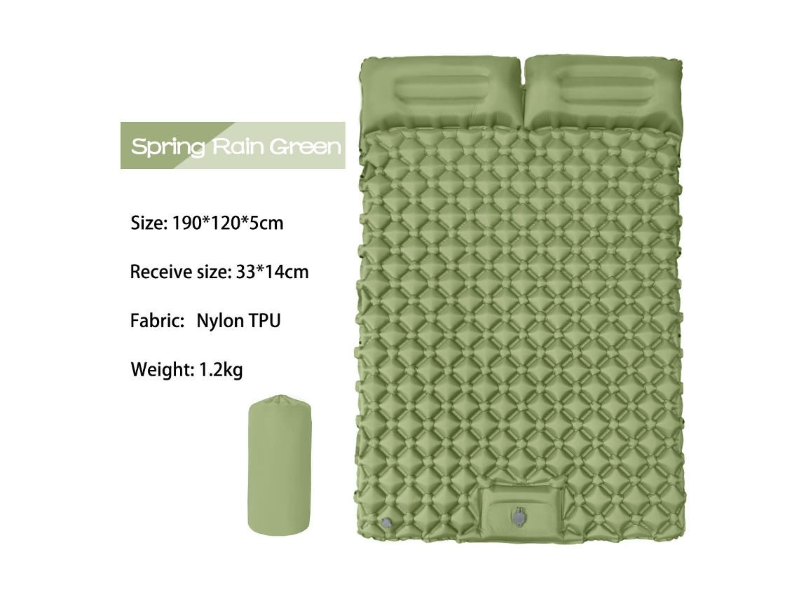 Colchoneta de camping Digitallab ultraligera, inflable con pedal, 190 x 120 cm, Lt09 (verde lluvia primaveral)