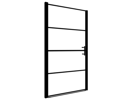 Puerta de Ducha VIDAxL De Vidrio Templado Esmerilado Negra 100x178 cm