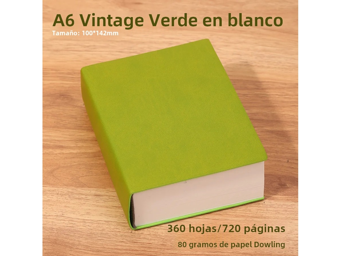 Libreta MDUG blanca con 720 páginas, extra gruesa y perfecta para scrapbooking DIY (verde A6)