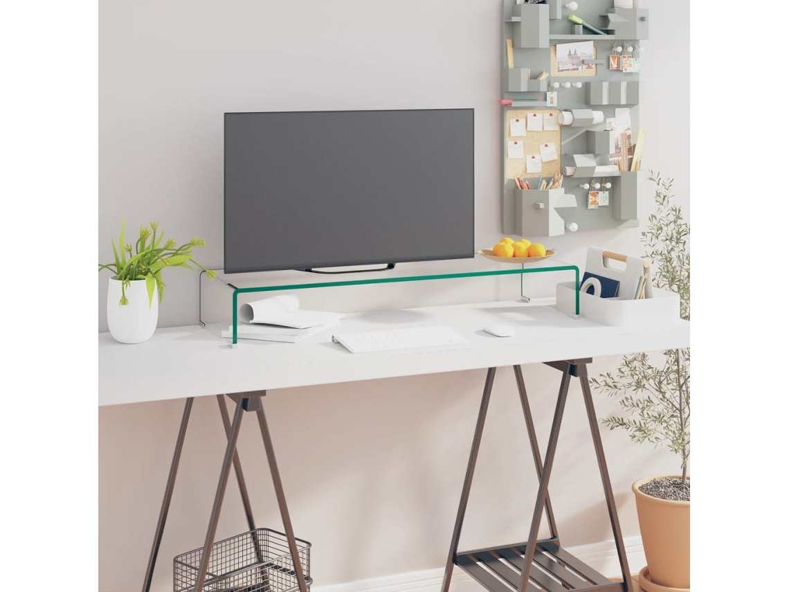 Suporte/Mueble de TV/Monitores en Cristal Transparente 90X30X13 Cm