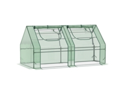 Invernadero pequeño OUTSUNNY fabricado en acero, PE, PVC y plástico (Verde - 180x90x90 cm)