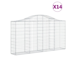 Conjunto 14 Cesta De Gaviones VIDAXL Plateado Hierro (200x30x100/120 cm)