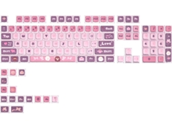 Teclas De Teclado Mecánico Con Estampado De Dibujos Animados, Resistentes A Las Manchas Y Funcionales.