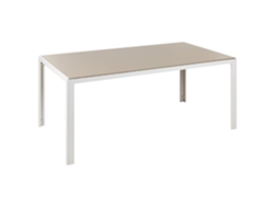 Mesa De Refeição De Jardim Catania 160 Cm 91 Cm Vidro Creme
