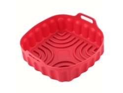 Assadeira de Silicone para Air Fryer Diâmetro Inferior de 20 5 Cm Vermelha GERTIZ