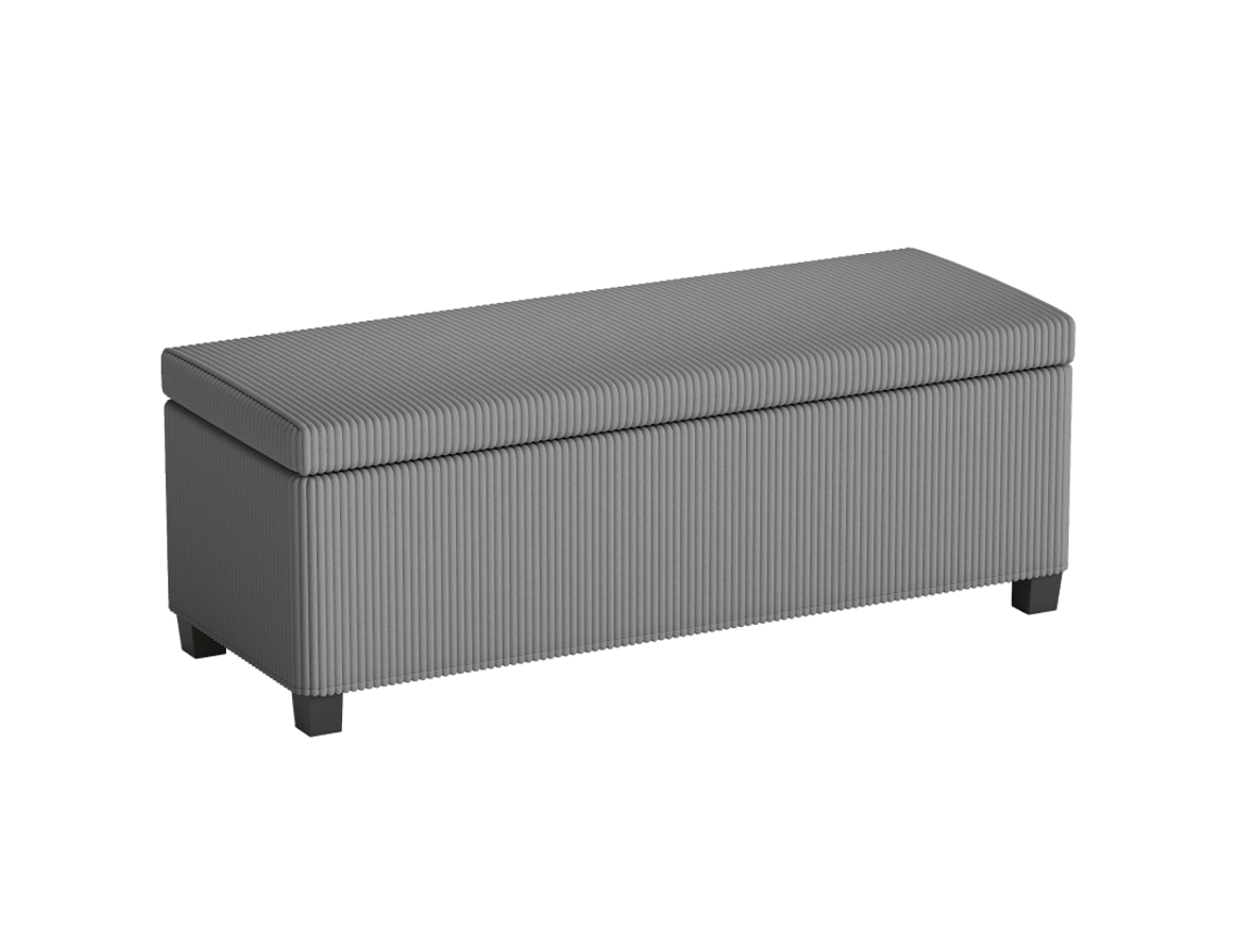Banco De Almacenamiento De Terciopelo Gris Para Sala De Estar O Dormitorio.