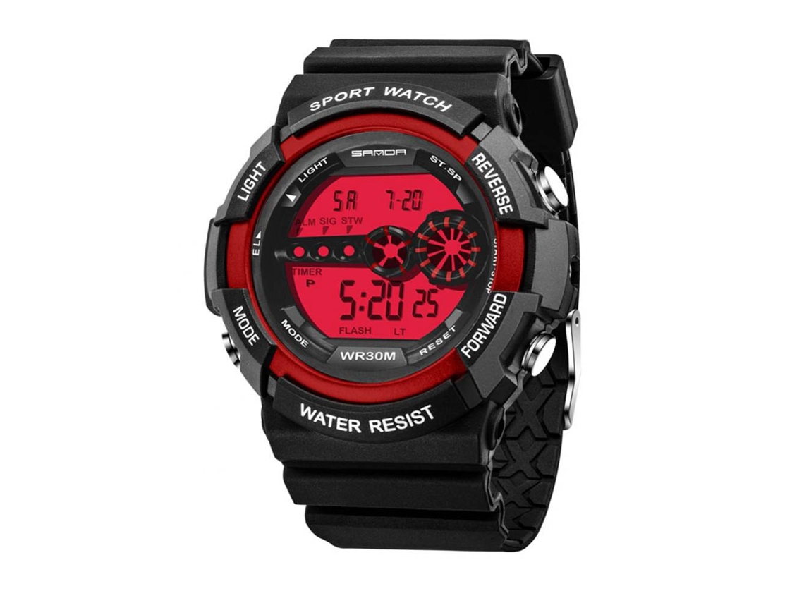 Reloj deportivo Varones para adolescentes, resistente al agua, con luz nocturna y calendario digital.