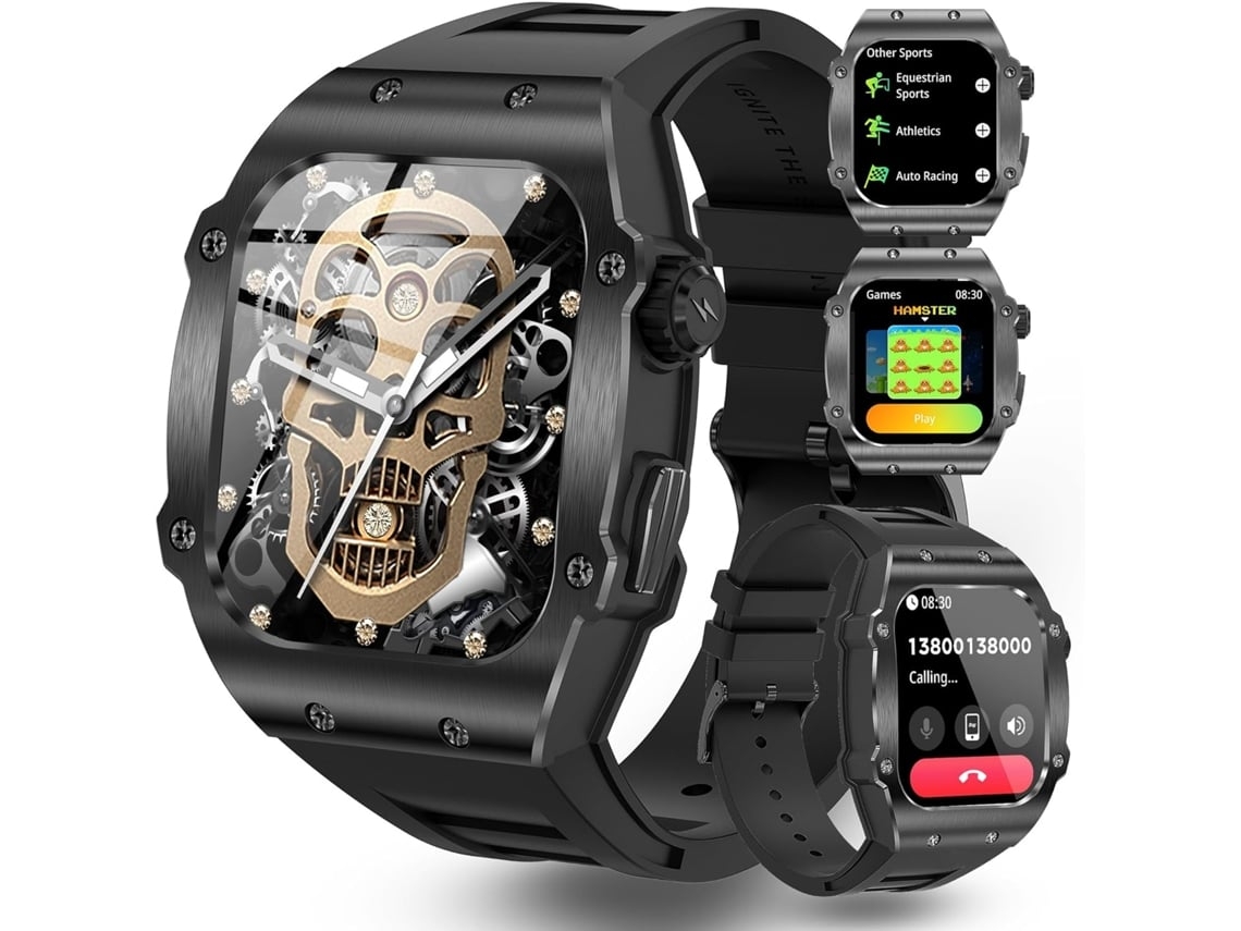 Smartwatch Fitness Tracker impermeable pantalla táctil HD súper grande 1,91 Monitor de ritmo cardíaco podómetro Monitor de YEMAESRE