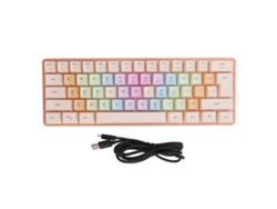 Teclado Mecânico Feel Com 61 Teclas Rgb 7 Cores Ajuste De Brilho Usb Para Office E Gaming