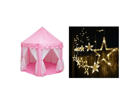 Piscina de Bolas Tipi Portátil, Castillo de Princesa, Casa de Juegos, Carpa Pequeña Luz de Carpa Rosa
