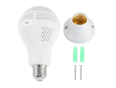 HURRISE Cámara Bulbo 360 Wifi Teléfono Control Cámara Bulbo 360 Vista Completa Luz Infrarroja 1080P