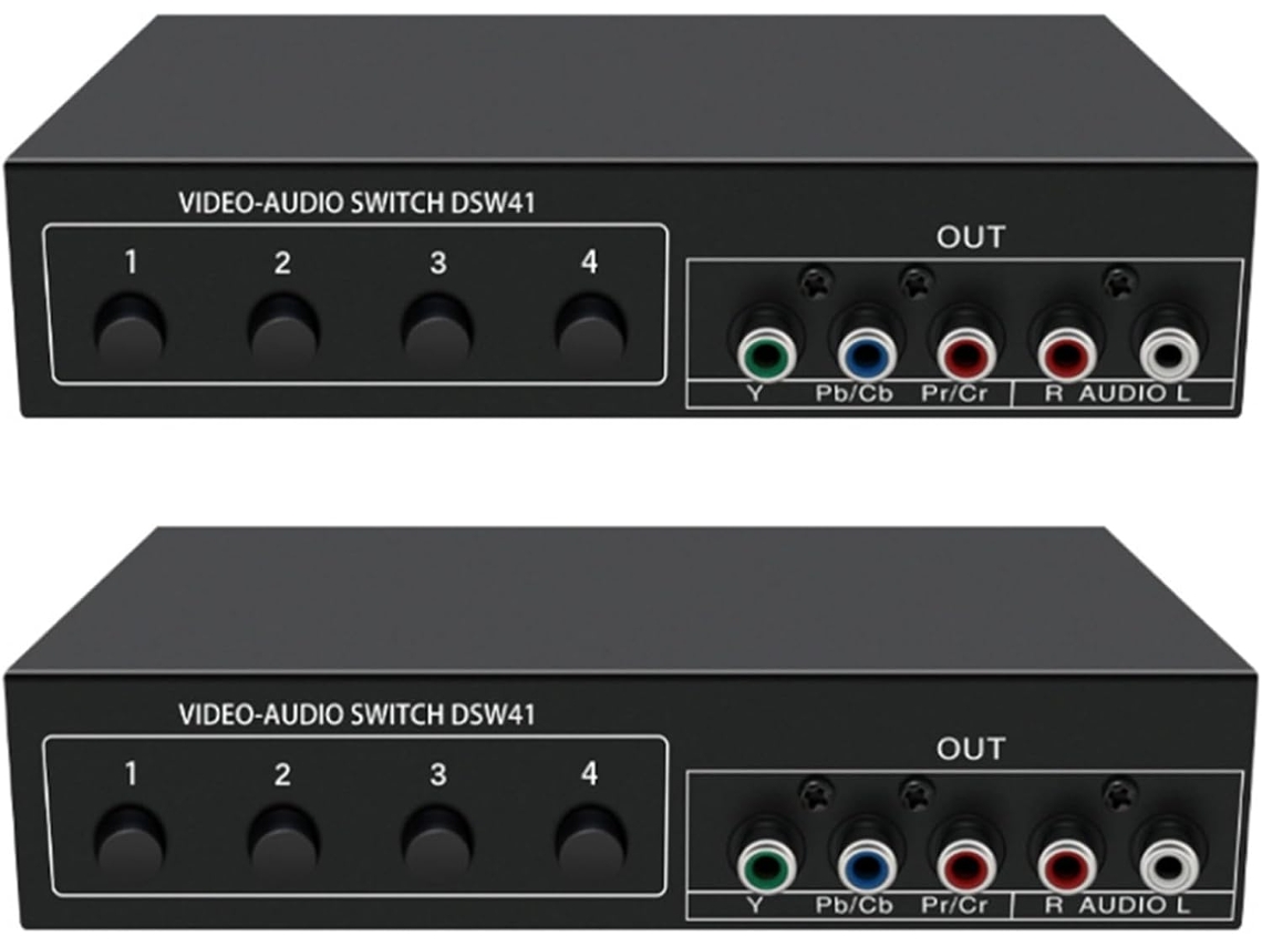 Selector De Señal De Vídeo Por Componentes 2x Audio 4x1 Ypbpr Ycbcr Separación Del Panel De Botones Dsw41