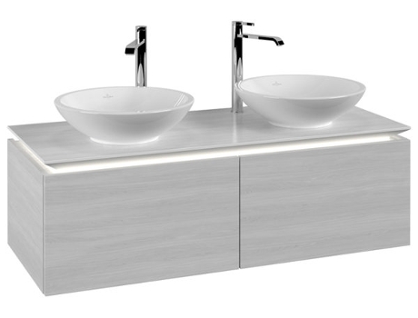 Villeroy &amp Boch Legato Vanity unit B583 1200x380x500mm 2 lavabos iluminación LED
