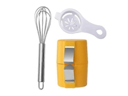 Cascador de huevos portátil de acero inoxidable con abridor de cáscaras, ideal para la cocina y para viajes. Separa fácilmente las yemas de las claras. Rosewell