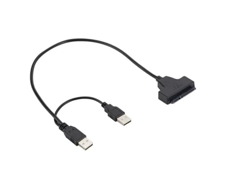 Cable SATA a USB 2.0 a 7 15 Cables adaptadores de 22 pines Alimentación externa para convertidor de disco duro Ssd Hdd de 2.5 '' negro