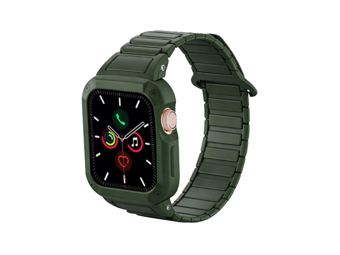 Correa para Apple Watch de 46/49/45/44 mm - Silicona con cierre magnético inverso y cubierta de TPU integrada