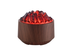 Humidificador USB Deepwood con difusor de aceites esenciales, simulación de fuego de carbón y diseño de volcán de lava. Mdug