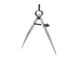 Compás de acero de 45° para marroquinería con base templada para trabajos en cuero y medición (150 mm)