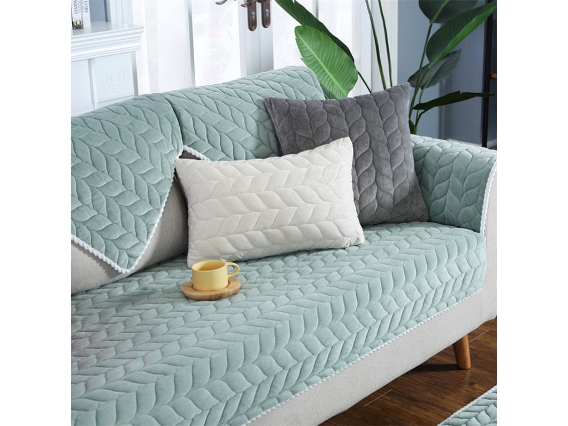 Funda de asiento de sofá antideslizante Protector de cojín de sofá -Verde-110x240CM LUUCOZK