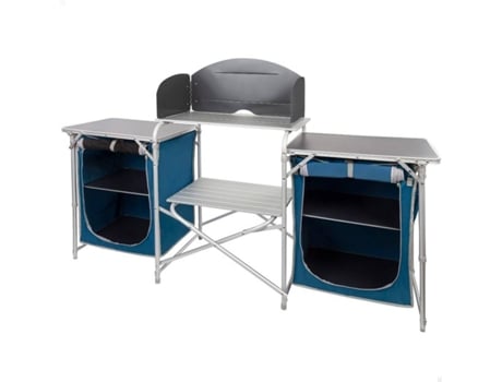 Aktive 52856 Mueble plegable cocina 4 compartimentos de almacenamiento armario doble aluminio 172x35x80 cm color azul 172 35 111