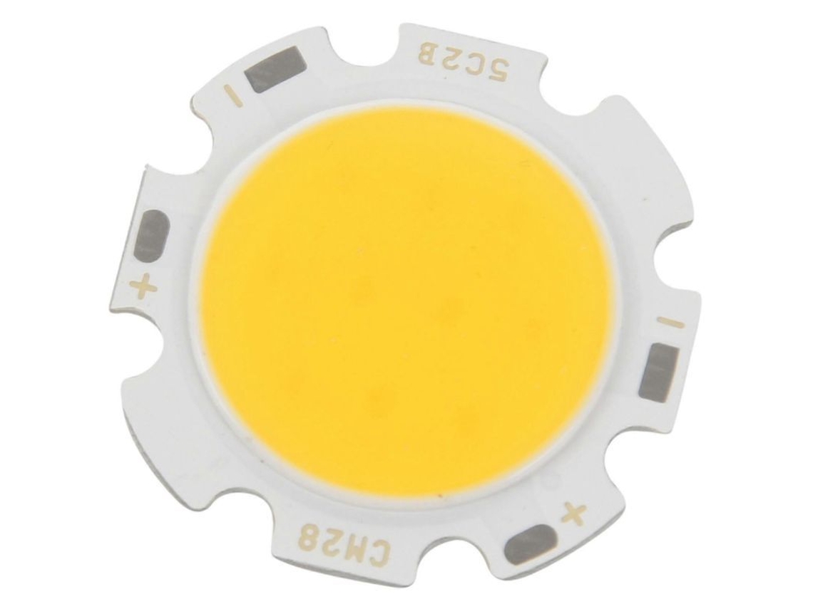 Chip Led Cob Redondo De 5 W, Luz Blanca Cálida Superbrillante, Dc15-17v, 180°