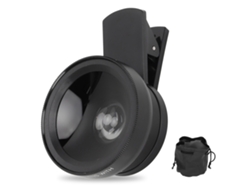 Lente Universal Hd 2 En 1 Para Teléfonos Móviles Y Tabletas Con Gran Angular De 0,45x Y Lente Macro De 12,5x - Negro
