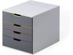 Archivador DURABLE VARICOLOR (Gris - 29.2x35.6x28cm - Numero de cajones: 4 - Plástico)