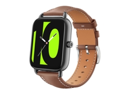 Bracelete Para Xiaomi Haylou Rs4 Plus Ls11 / Ls12 - Couro Preto - Cabeça Chata (20mm) Café
