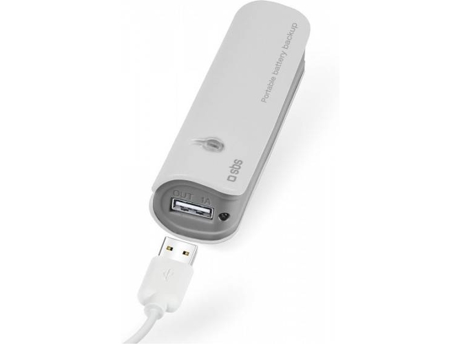 Powerbank SBS Selfie (3000 mAh - 1 USB - MicroUSB - Blanco)