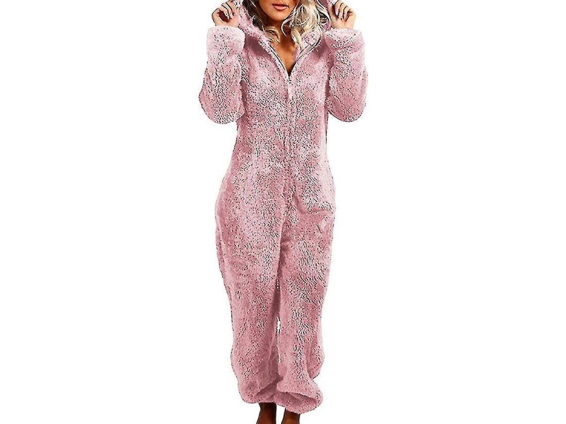 Mono De Invierno De Forro Polar Para Mujer Con Capucha - Una Pieza