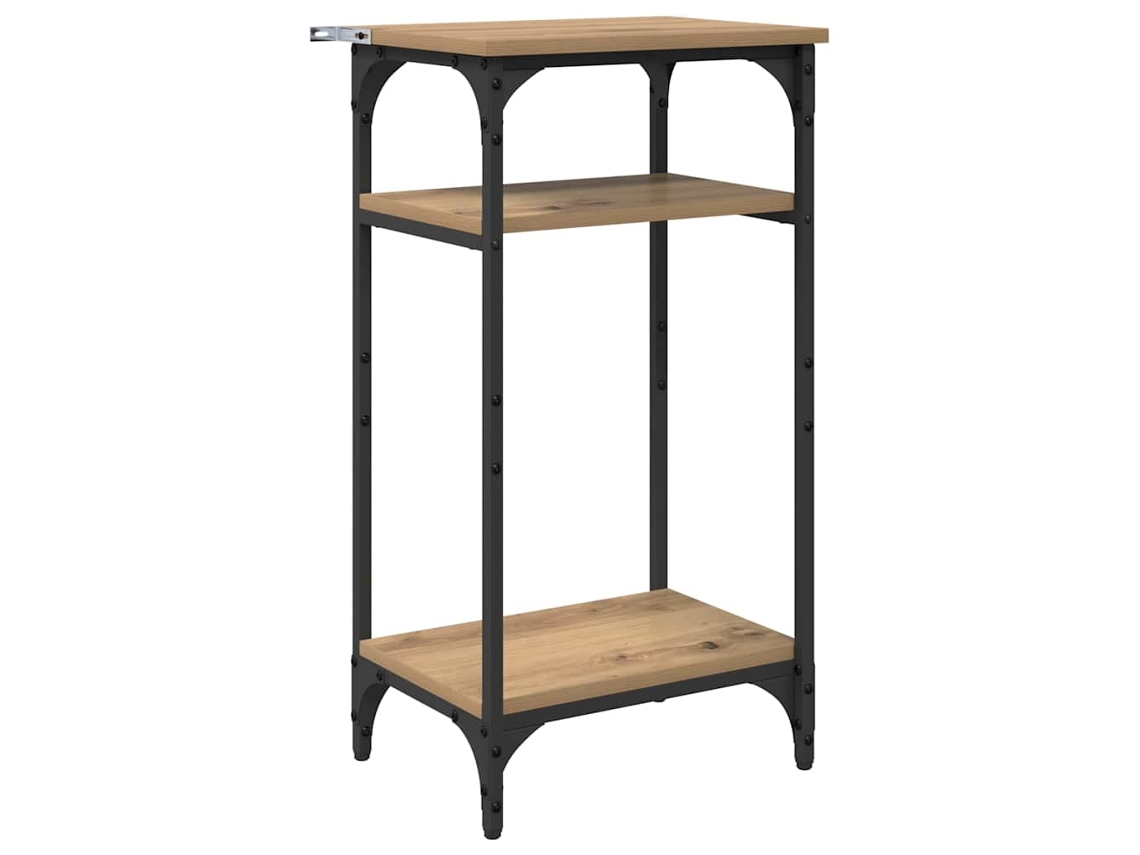 Maison Exclusive - Mesa Lateral Con Estante Manual Roble Artesanal 40 X 30 X 75 Cm