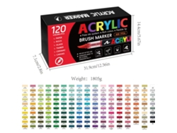 Rotuladores De Pintura Acrílica De Punta Suave, Bolígrafo De Dibujo Artístico Para Niños, 120 Colores Digitallab