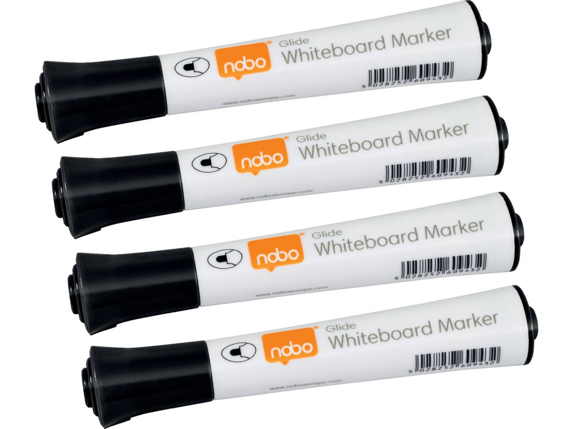 Set de 10 rotuladores NOBO con punta redonda de 2 mm (Negro)