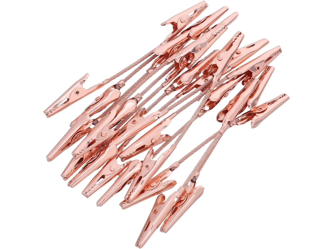 Juego de 15 clips dobles de metal dorado con pinza de cocodrilo para notas 10 2 Artículos de oficina versátiles GOKOCO