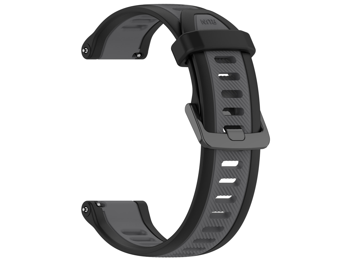 Pulseira Em Silicone Para Garmin Forerunner 165 (22 Mm) Preto Cinza Hexinyigjly