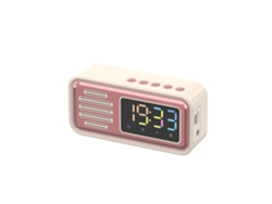 Altavoz Bluetooth inalámbrico Yuysan, reloj despertador, compatible con reproducción de tarjetas, S22 amarillo claro