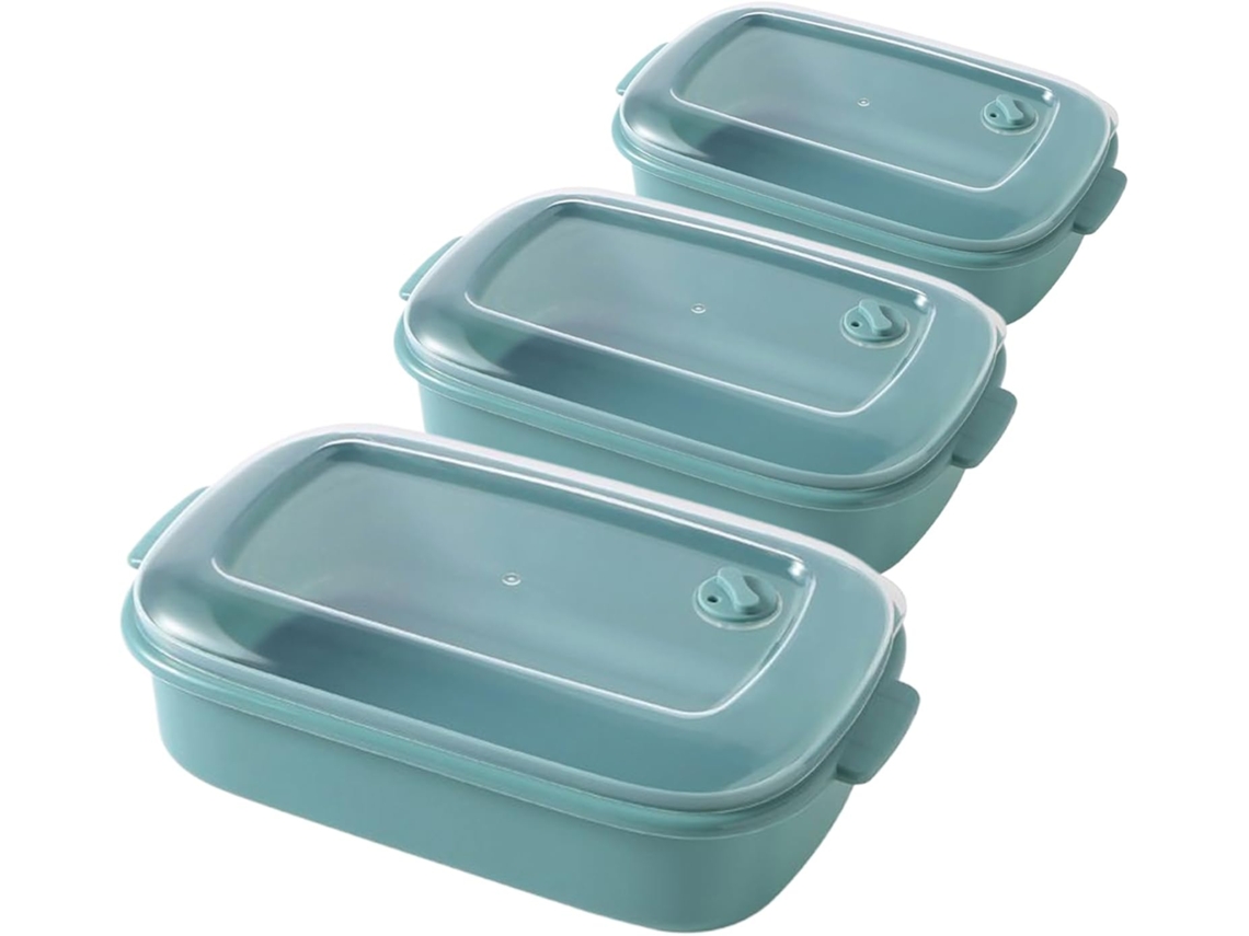 Juego de 3 organizadores de alimentos Slowmoose para refrigerador, a prueba de fugas.