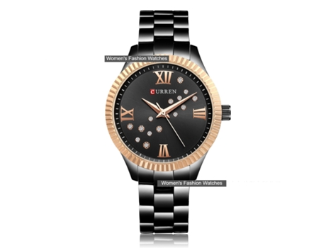 Relojes de Mujer Relojes de Pulsera de Mujer de Acero Inoxidable analógicos Elegantes de Moda Relojes Resistentes al Agua-Concha Negra Negra LUUCOZK