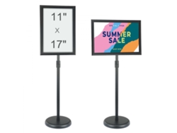 Soporte giratorio para póster y expositor ajustable de aluminio negro de Tekmaquinas