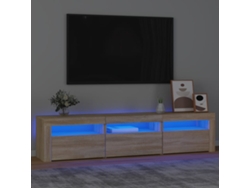 Mueble de TV con luces LED, 180 x 35 x 40 cm, roble Sonoma, DKD HOME DECOR