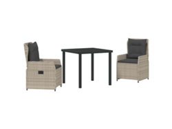 Maison Exclusive - Conjunto De Jantar Para Jardim 3 Pcs Cinzento-claro Vime Pe