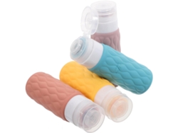 Juego De 4 Botellas De Viaje De Silicona, Recargables Para Champú Y Loción.