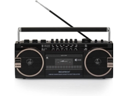 Radio Gravador RICATECH PR1980 Ghettoblaster (Negro - Analógico - AM /FM/ SW - Pilas y Corriente)