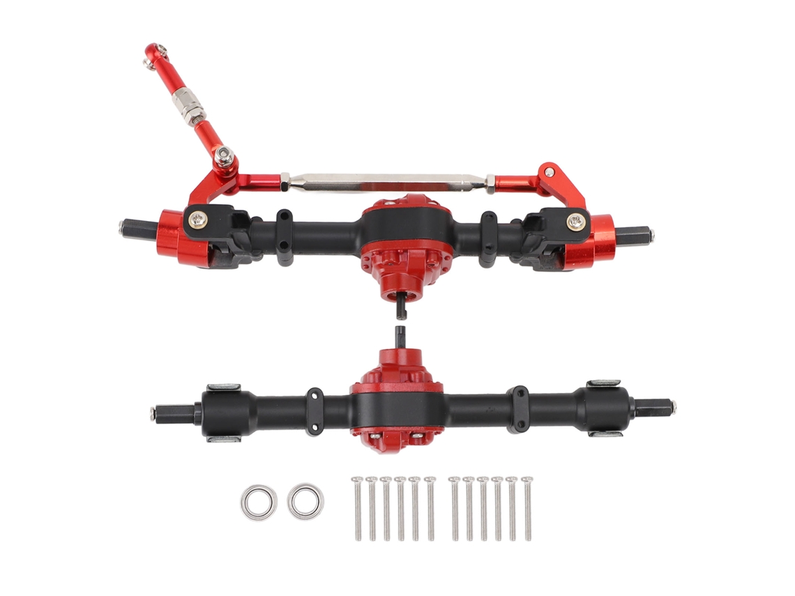 Conjunto De Ejes Delantero Y Trasero De Metal Para Coches Rc 1/12 D90 D91 D96 D99s Mn90 Mn96 Mn99 Mn99s Fj45 Negro